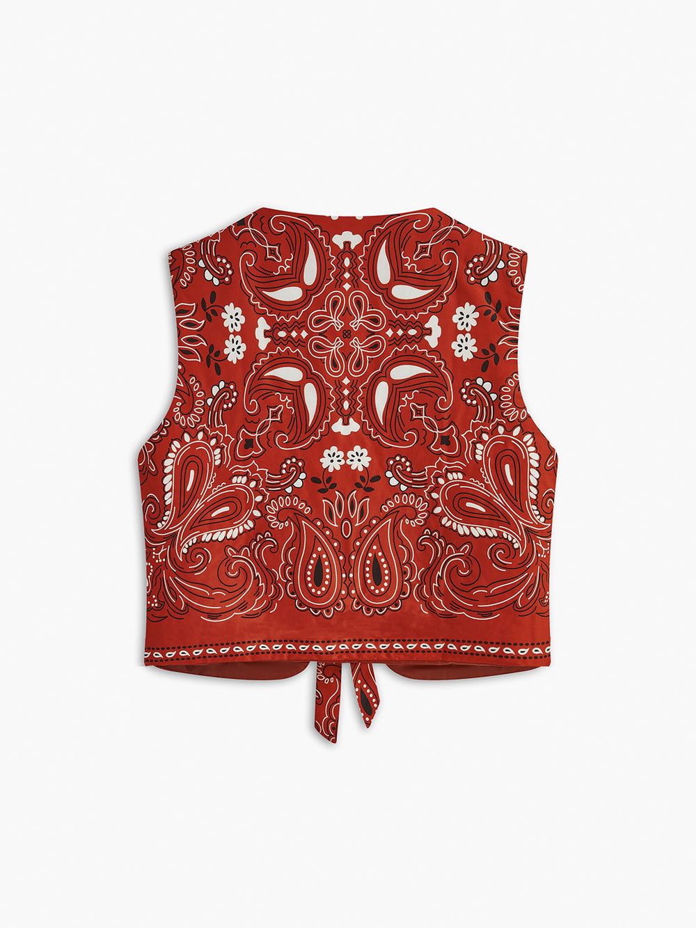 Paisley Print Weste mit Bindedetail