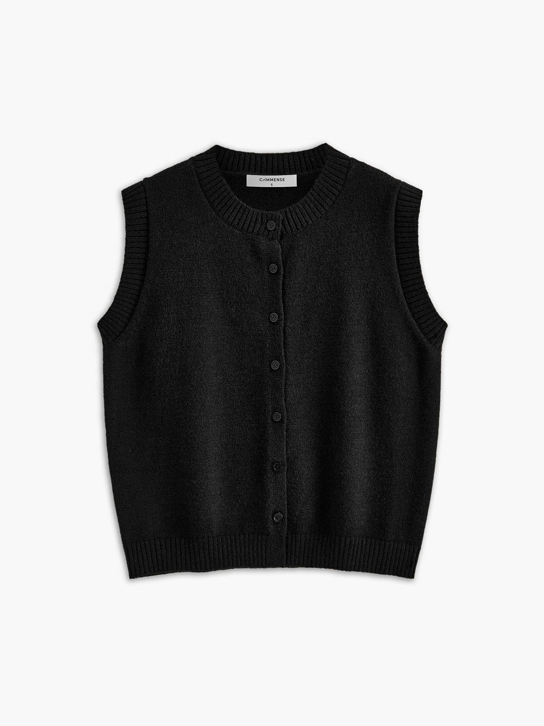Legerer Pullover-Weste mit Knopfleiste