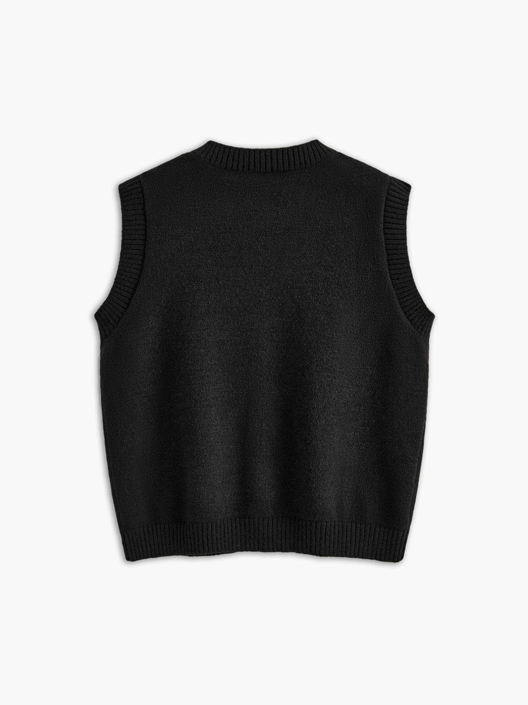 Legerer Pullover-Weste mit Knopfleiste
