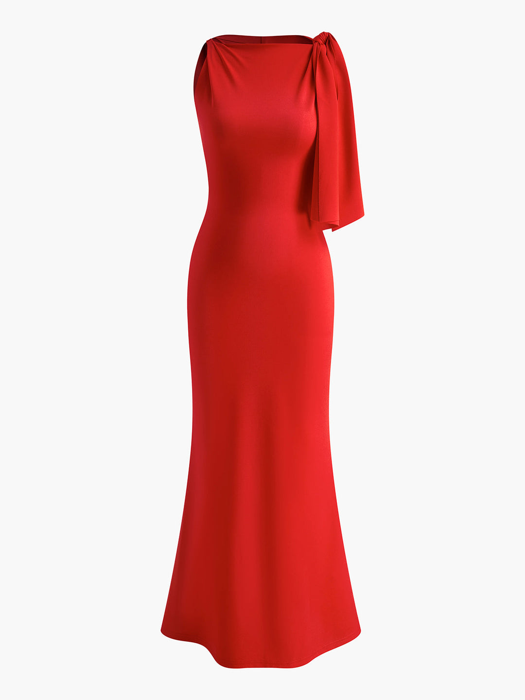 Geliebte ärmellose lange Kleid mit Knoten