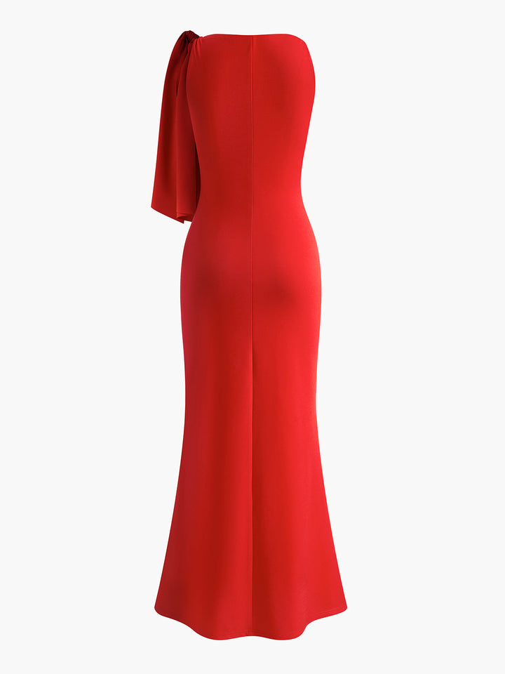 Geliebte ärmellose lange Kleid mit Knoten