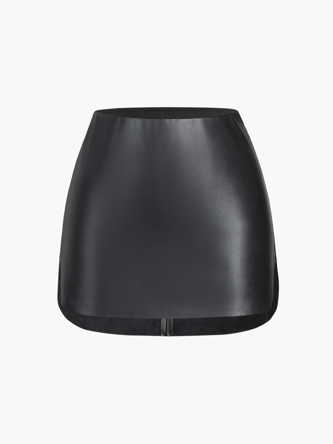 Faux Leder Minirock mit Reißverschluss