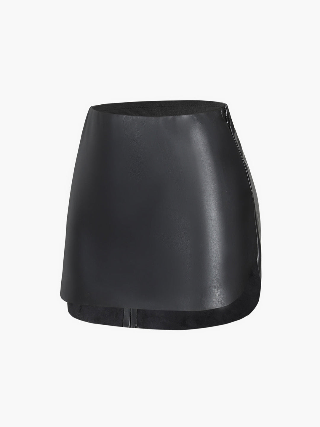 Faux Leder Minirock mit Reißverschluss