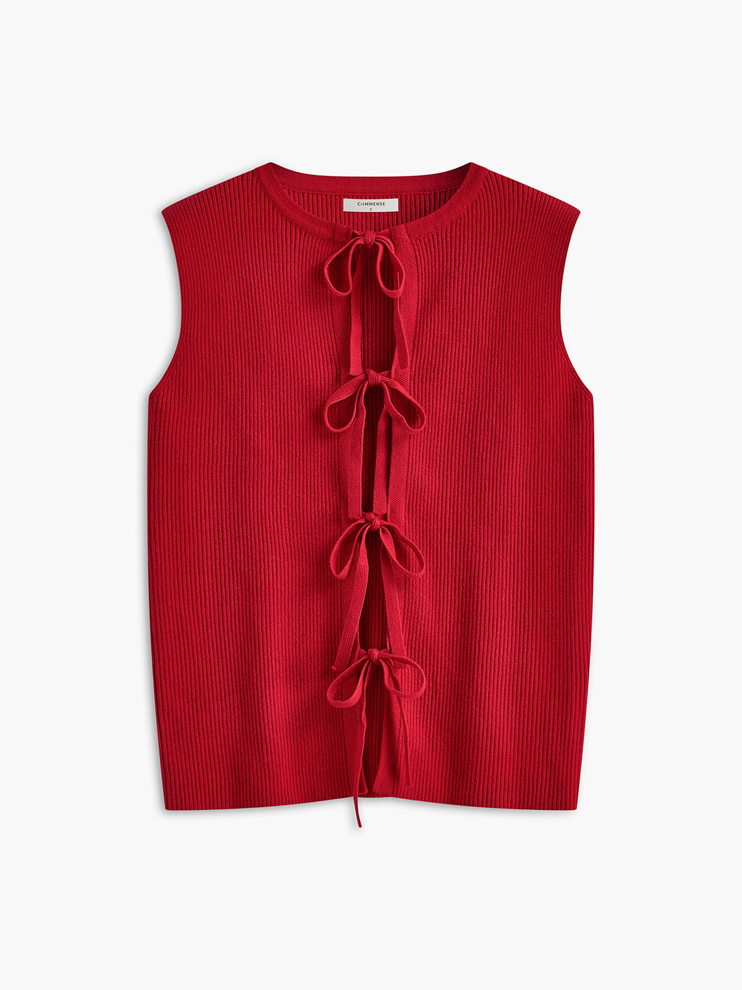 Gerippter Pullover mit Bindekragen