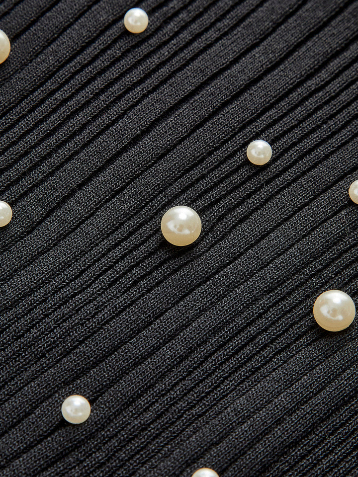 Perlen-Stretch-Strickweste