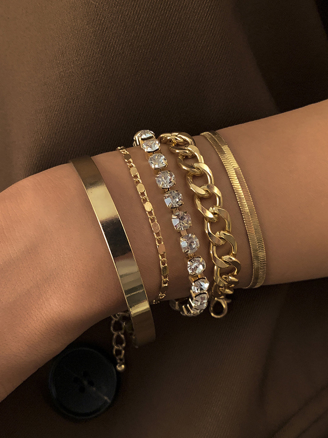 5 Stück Strassschlangenketten-Armband