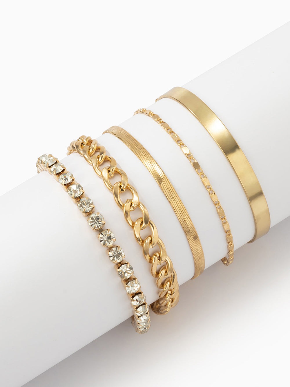 5 Stück Strassschlangenketten-Armband