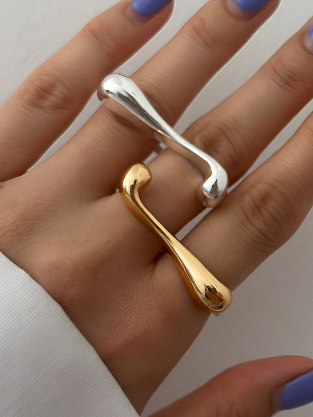 Unregelmäßiger Wassertropfen Offener Ring