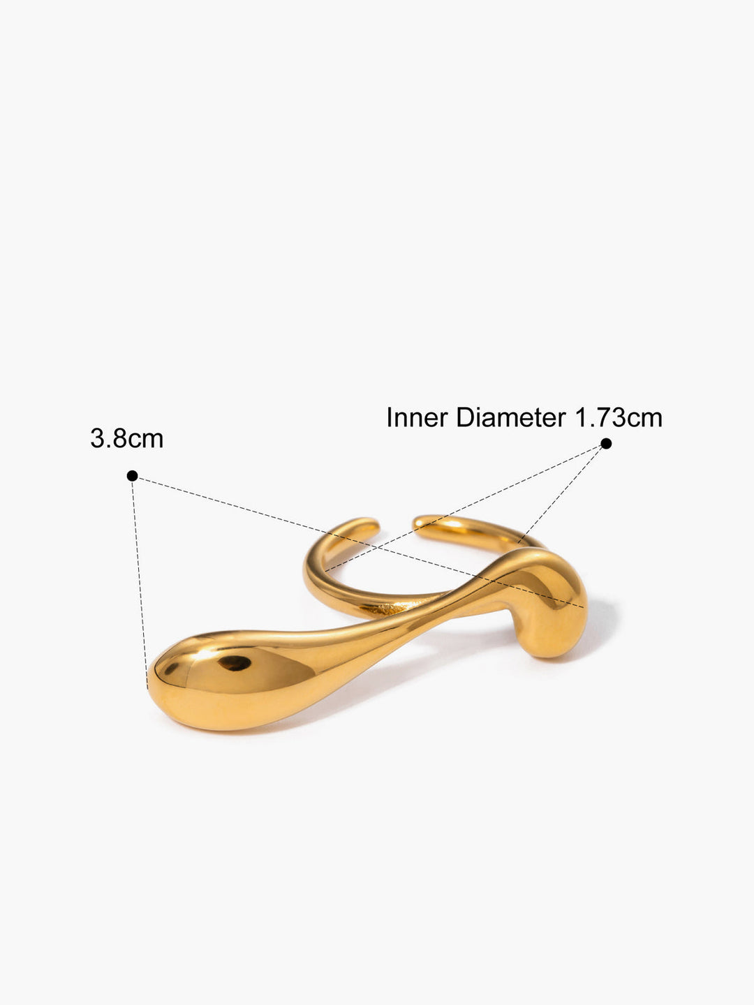 Unregelmäßiger Wassertropfen Offener Ring