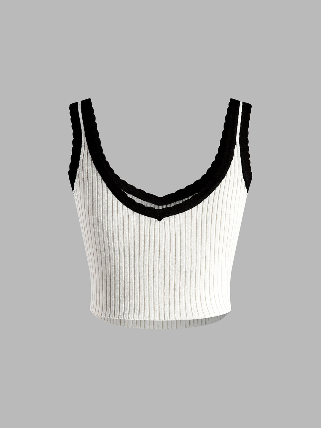 Pullover-Weste mit Kontrastbesatz und Schleife