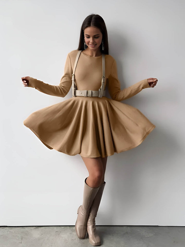Schlichter Pullover-Strickkleid Kurz