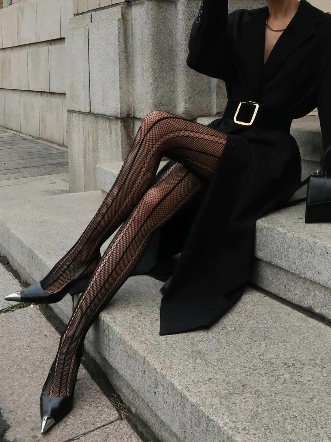 Hohltransparente Strumpfhose mit Soft-Touch