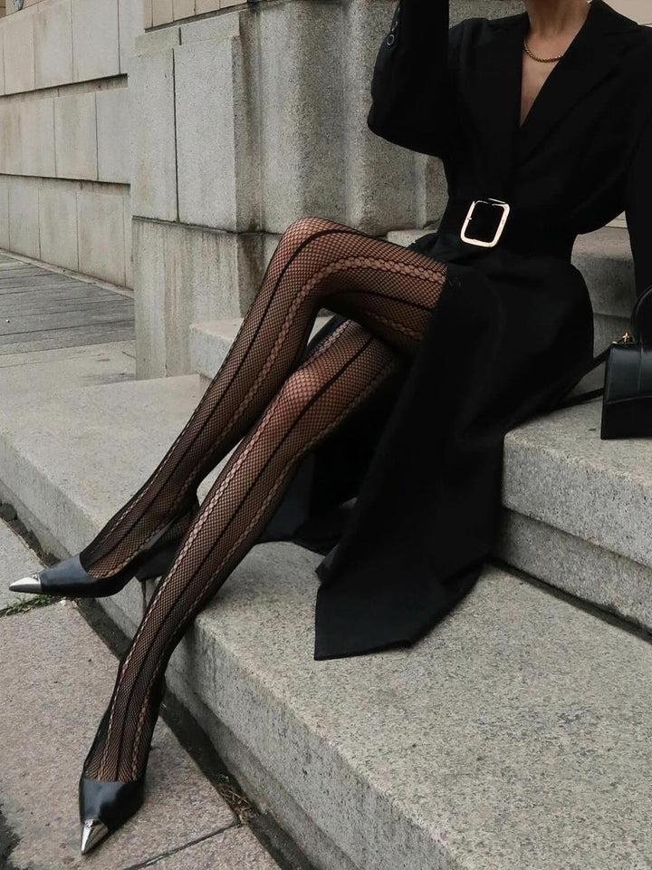 Hohltransparente Strumpfhose mit Soft-Touch