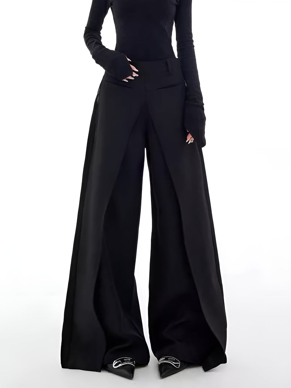 Legere Hose mit weitem Bein