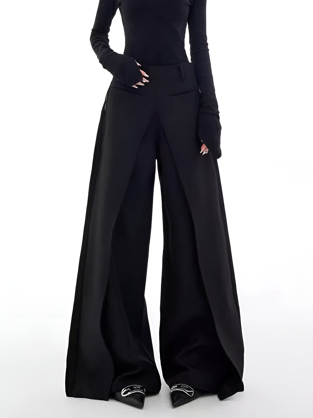 Legere Hose mit weitem Bein