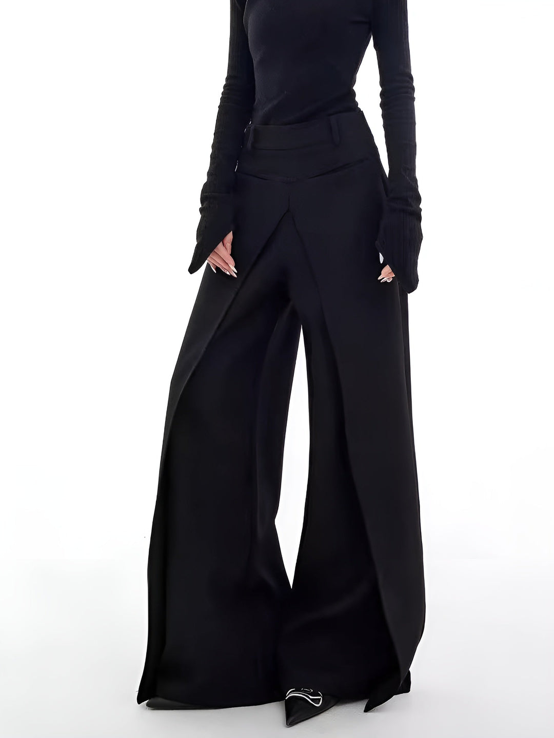 Legere Hose mit weitem Bein