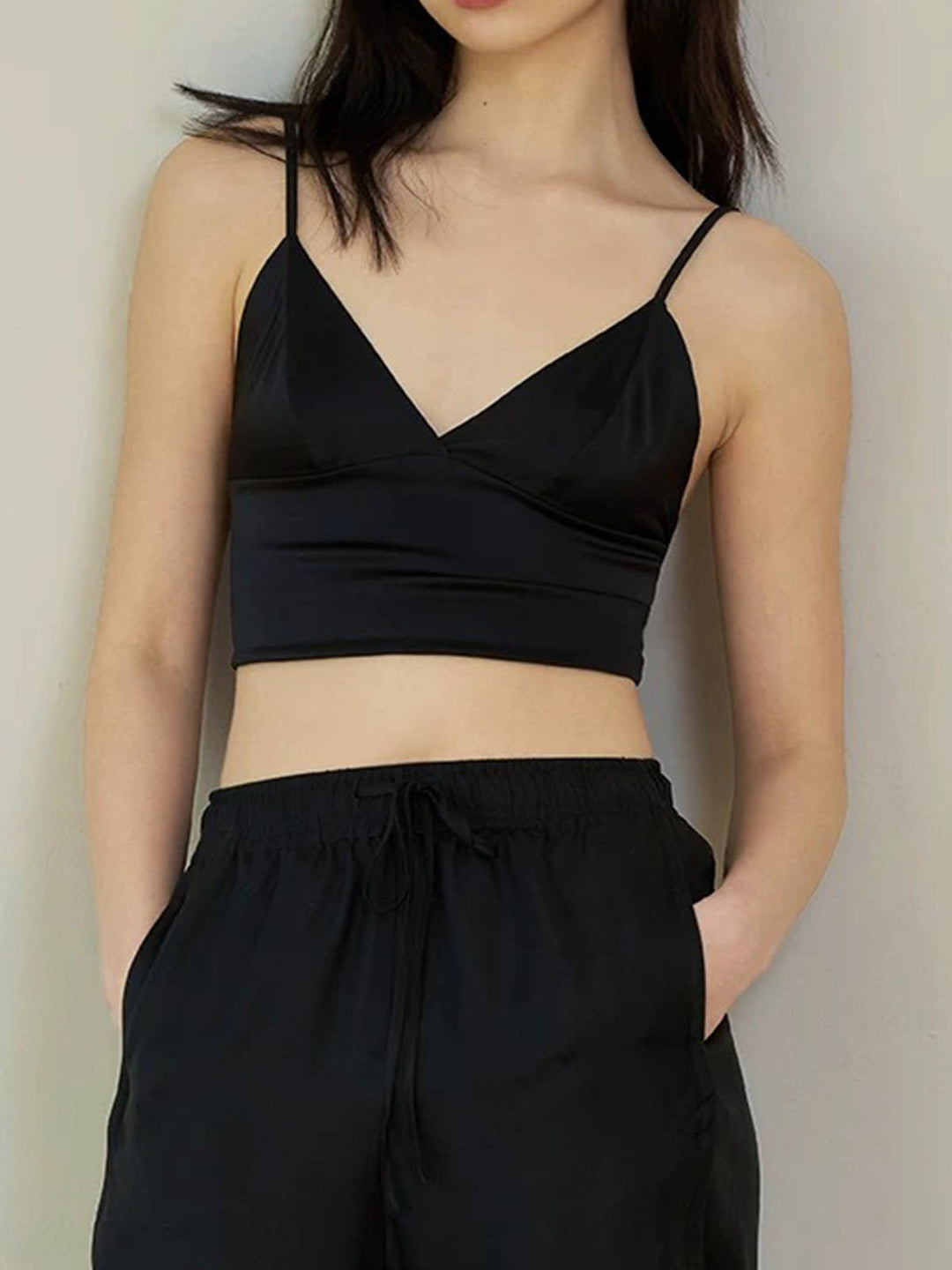 V-Ausschnitt Jersey Crop Cami Top