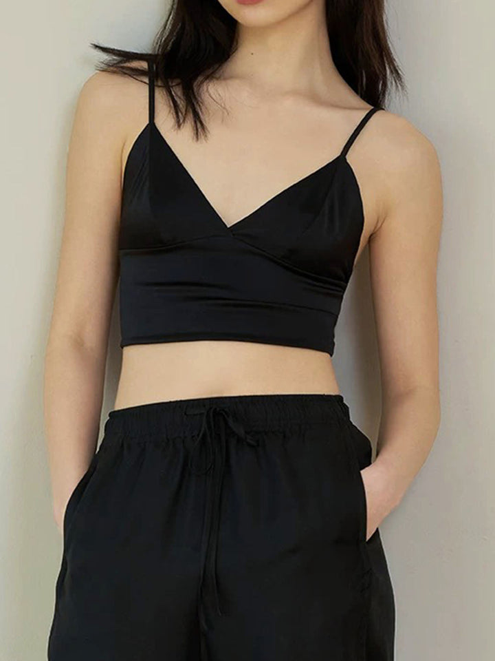 V-Ausschnitt Jersey Crop Cami Top