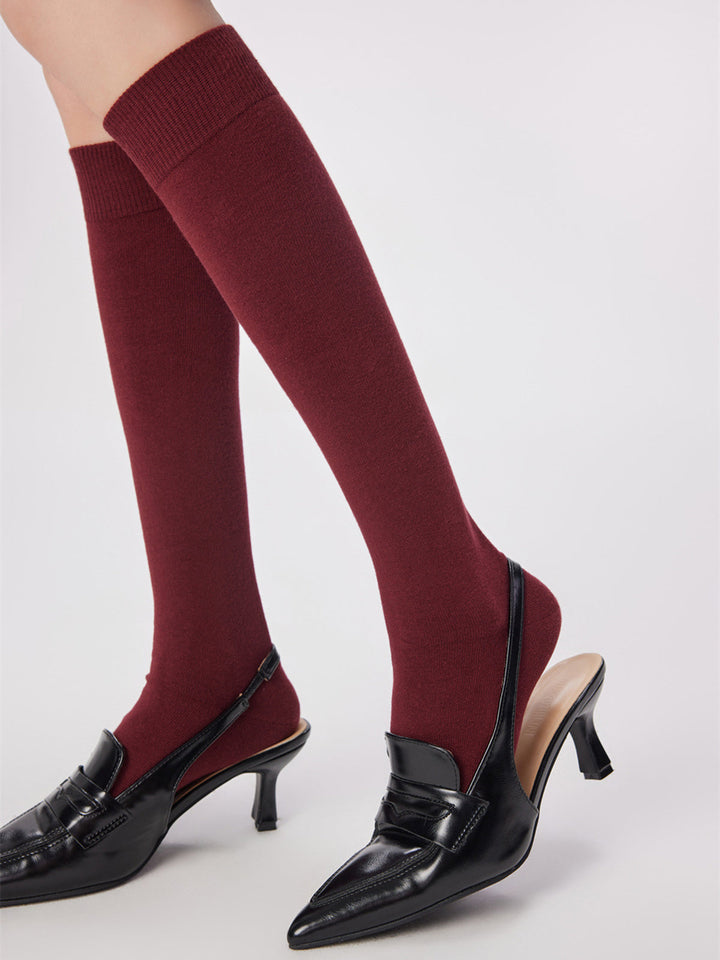 Rippstrick-Socken aus weichem Kalbsleder