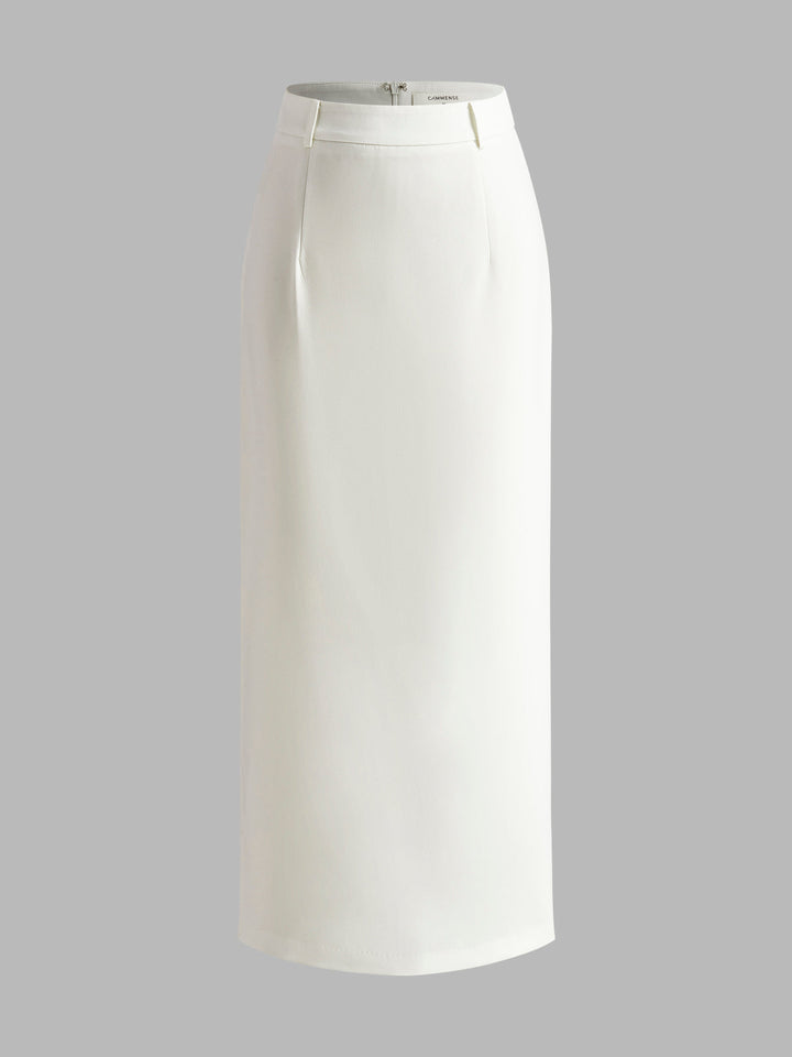 Eleganter Maxirock mit Schlitz hinten ohne Gürtel