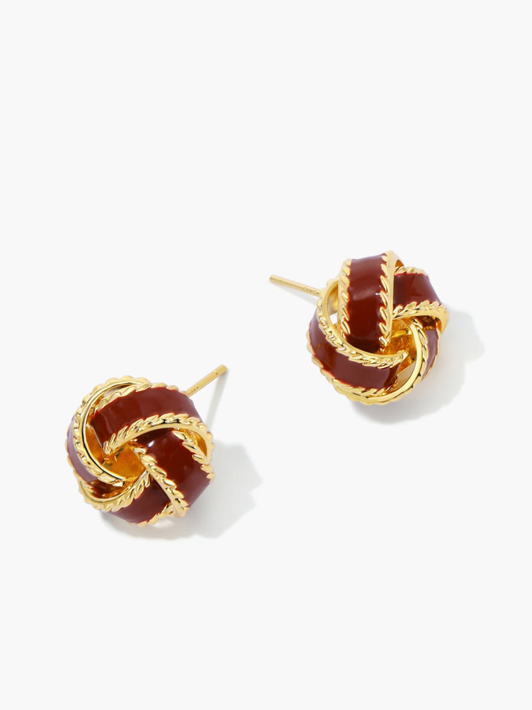 Vintage getropfte Glasur geknotete Reifen-Stecker-Ohrringe