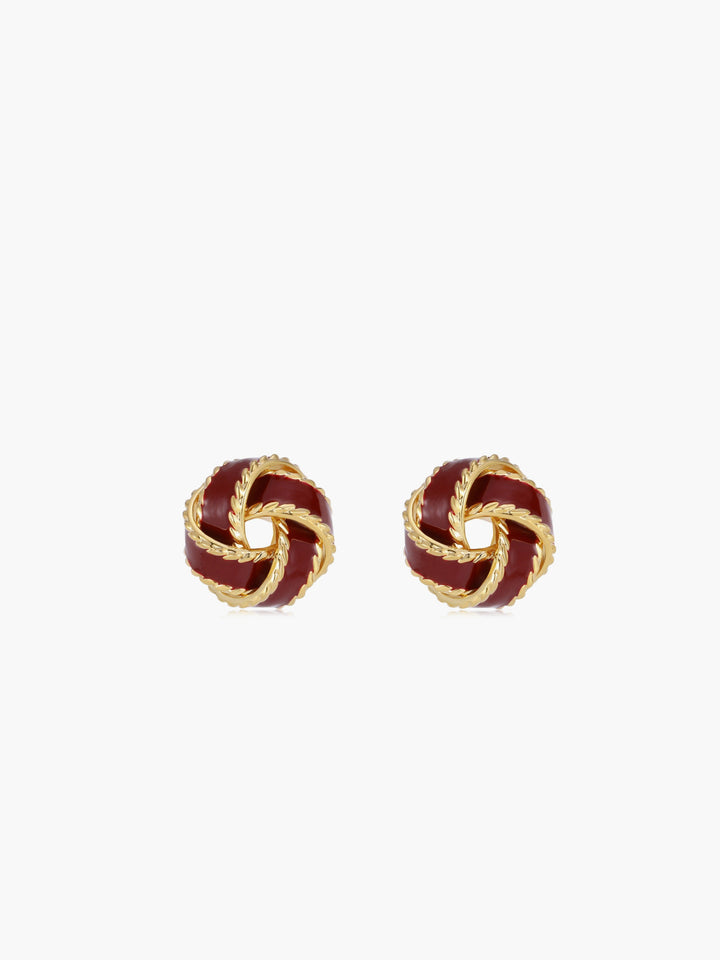 Vintage getropfte Glasur geknotete Reifen-Stecker-Ohrringe