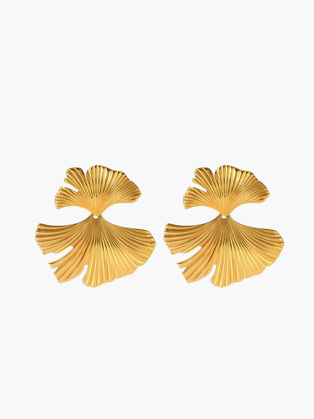 Ginkgo Blatt Wellen Ohrringe