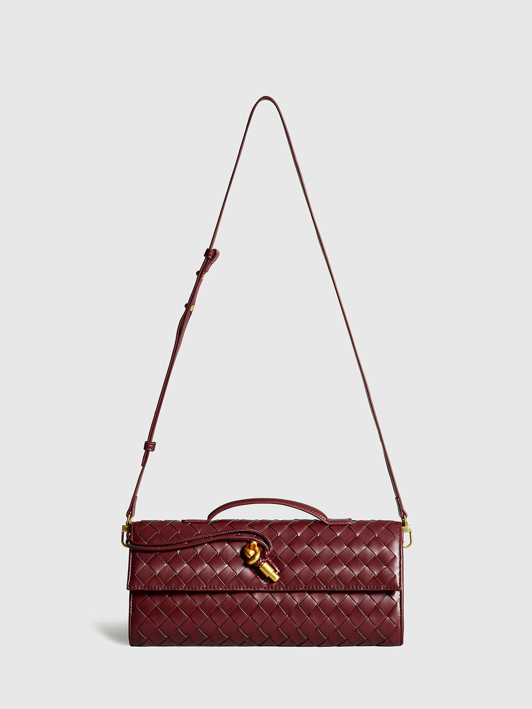 Zwei-Wege-Clutch-Tasche mit gewebter Klappe zum Umhängen