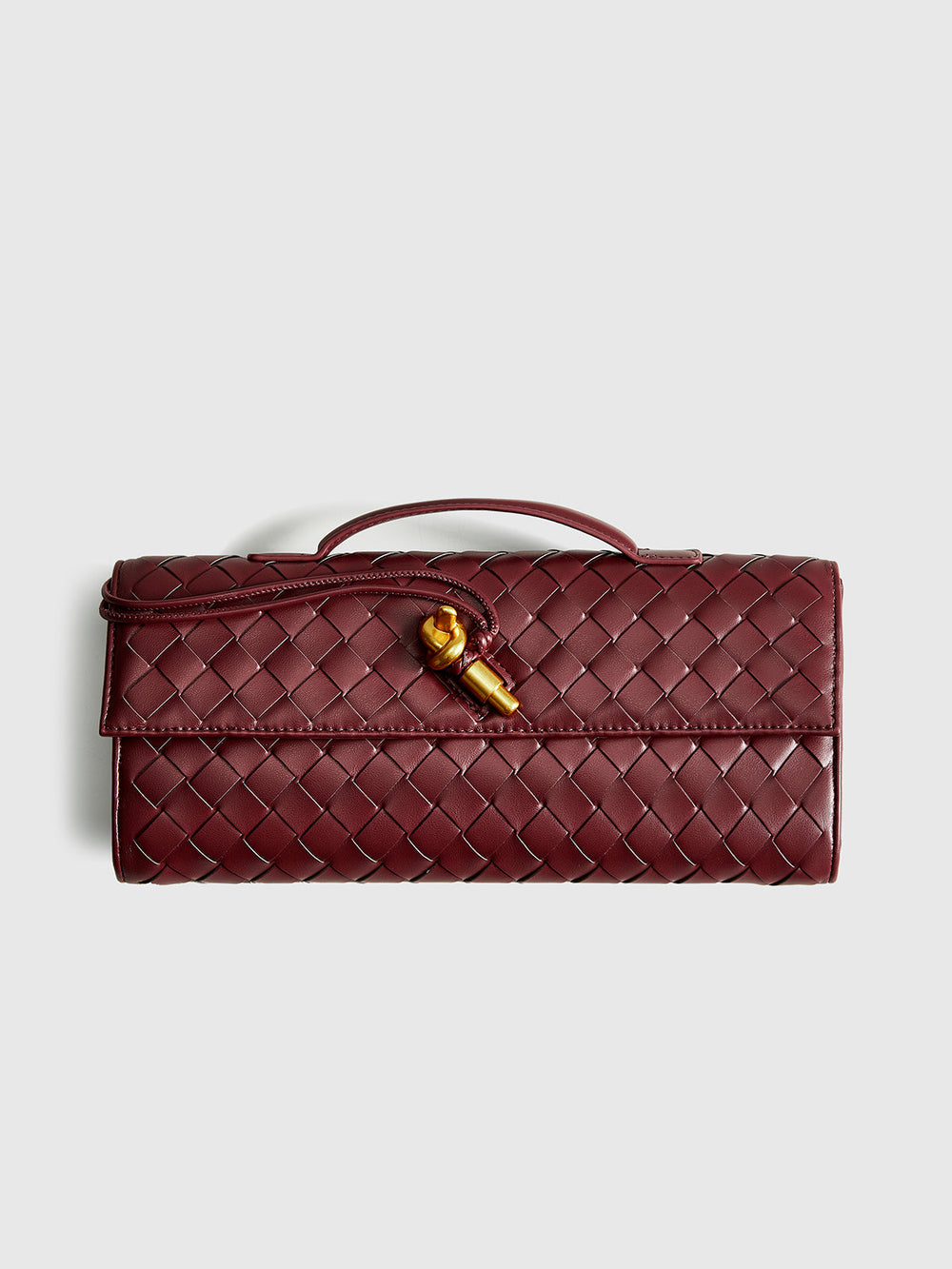 Zwei-Wege-Clutch-Tasche mit gewebter Klappe zum Umhängen