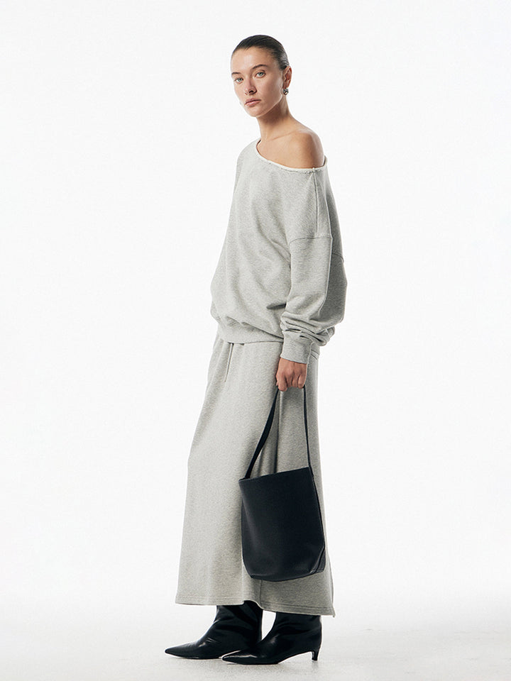 Asymmetrischer Rock-Set Mit Kordelzugtaschen