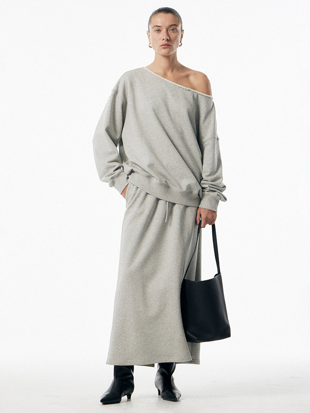 Asymmetrischer Rock-Set Mit Kordelzugtaschen