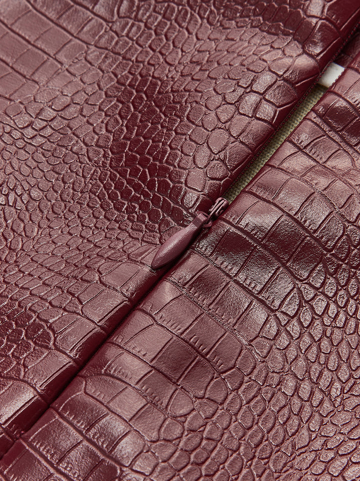 Faux Leder Texturierte Minirock