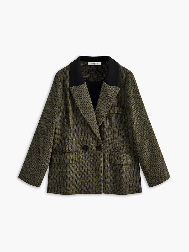 Oversized Tweed Karomuster Blazer