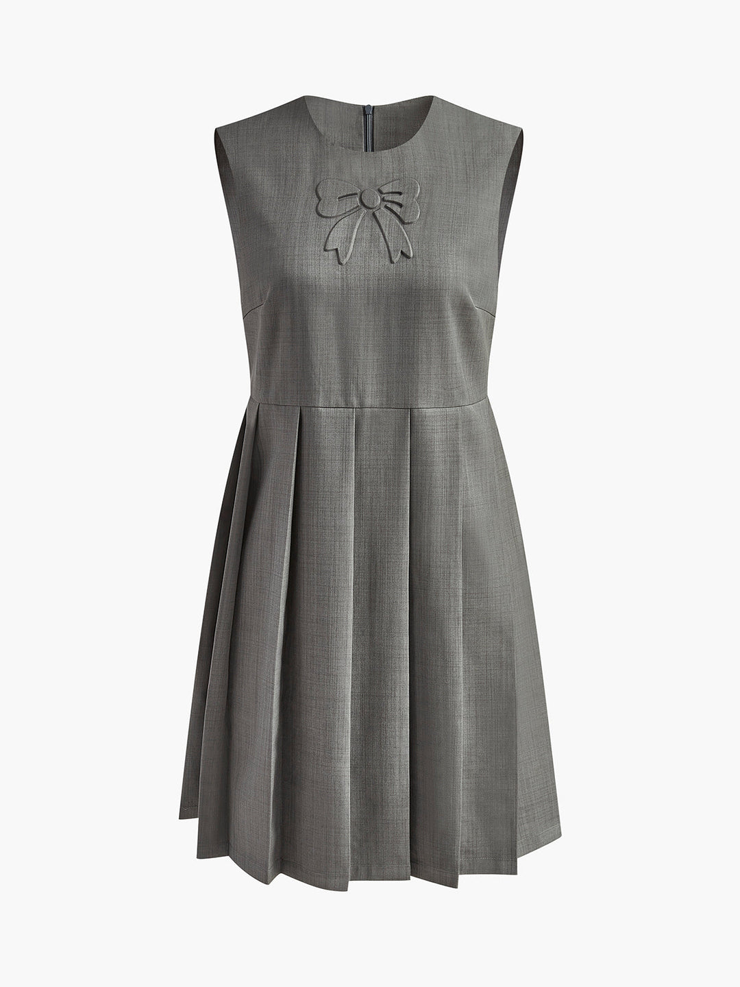 Rundhalsausschnitt Faltenzier-Tank-Kleid