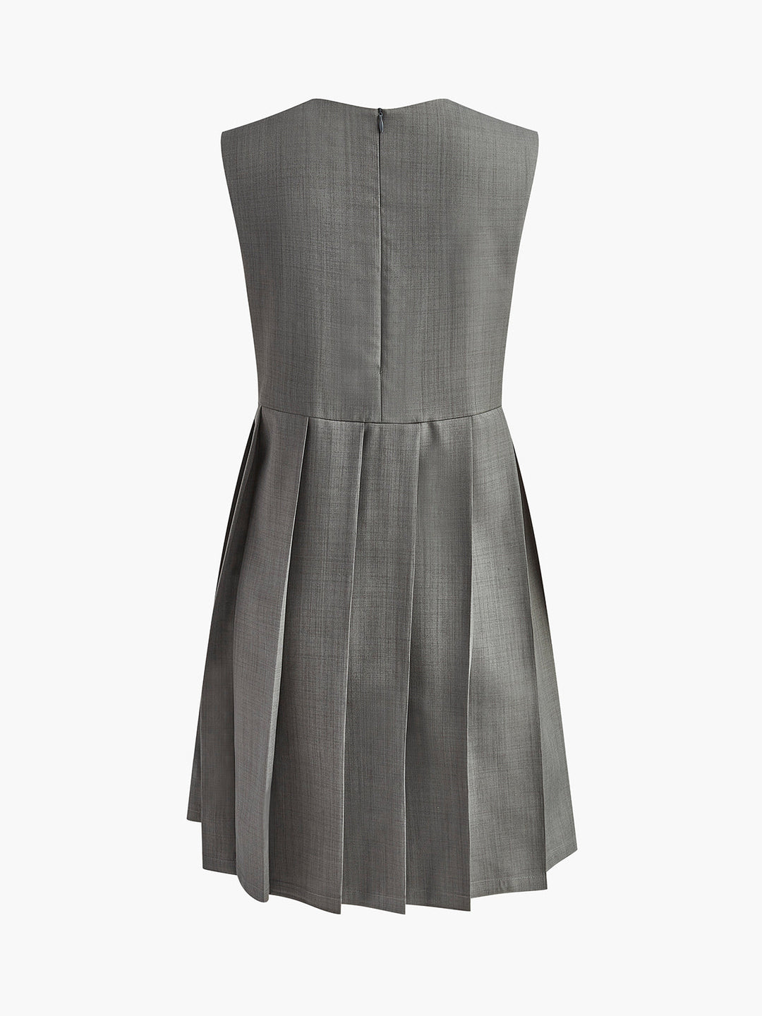 Rundhalsausschnitt Faltenzier-Tank-Kleid