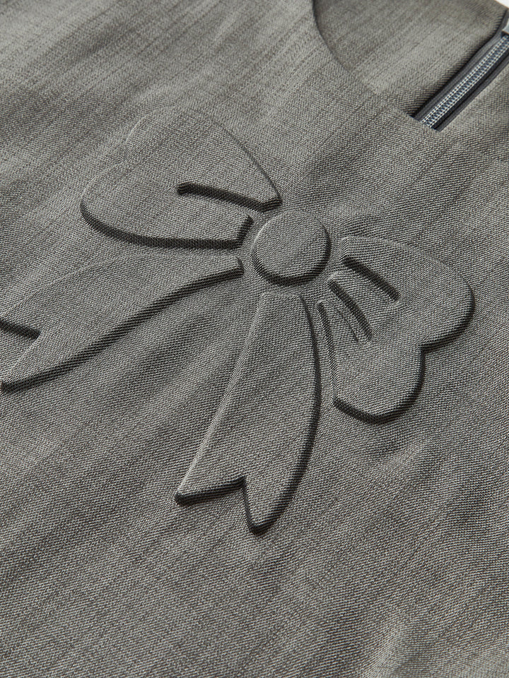 Rundhalsausschnitt Faltenzier-Tank-Kleid