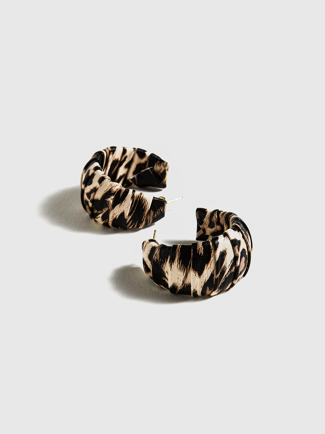 Leopardenmuster C-Form Stecker-Creolen