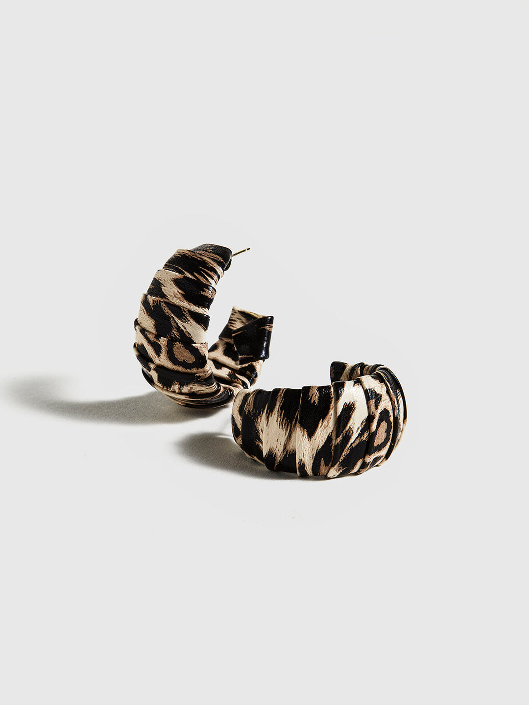 Leopardenmuster C-Form Stecker-Creolen