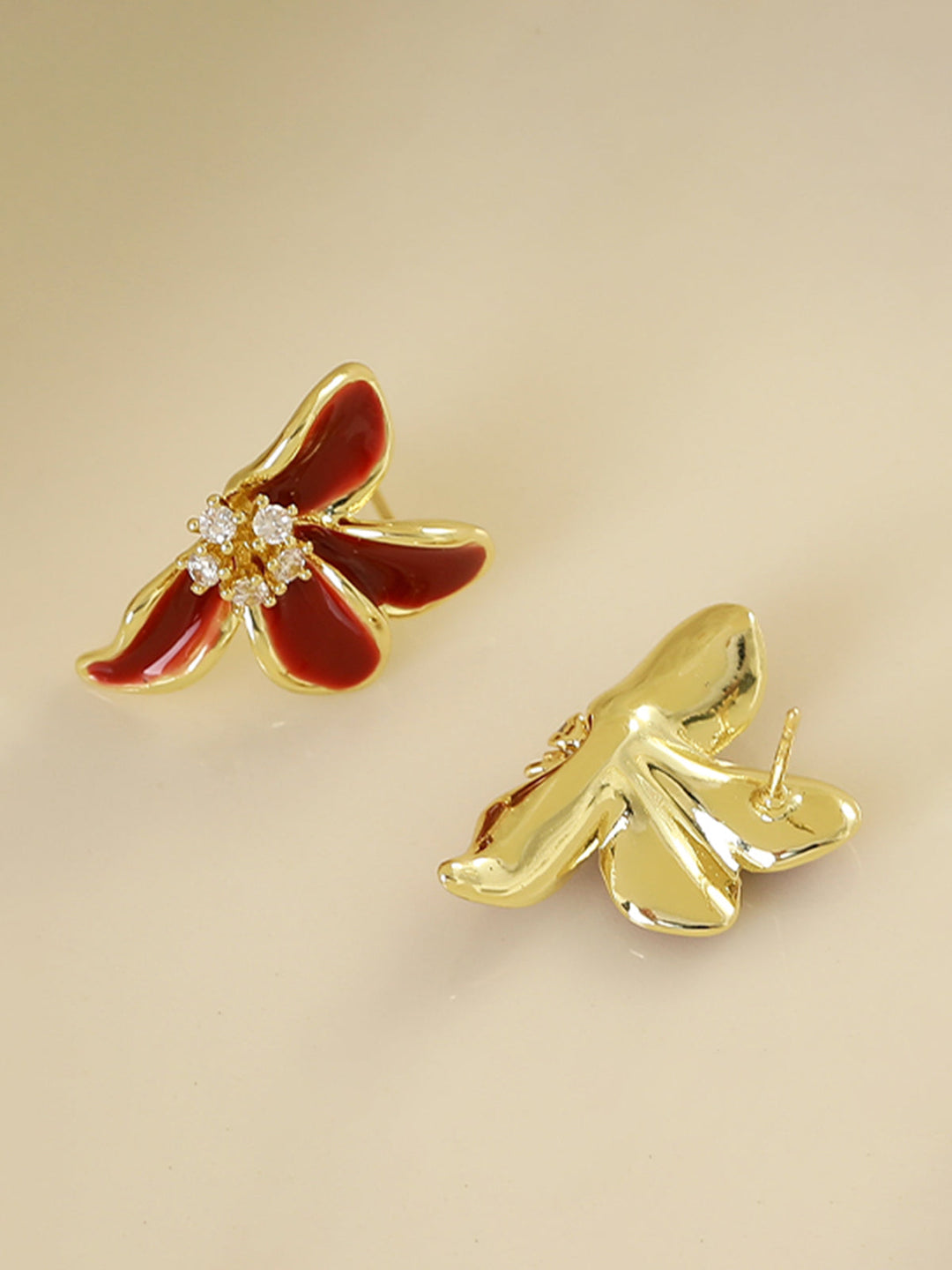 Vintage Strass Blumen Ohrstecker