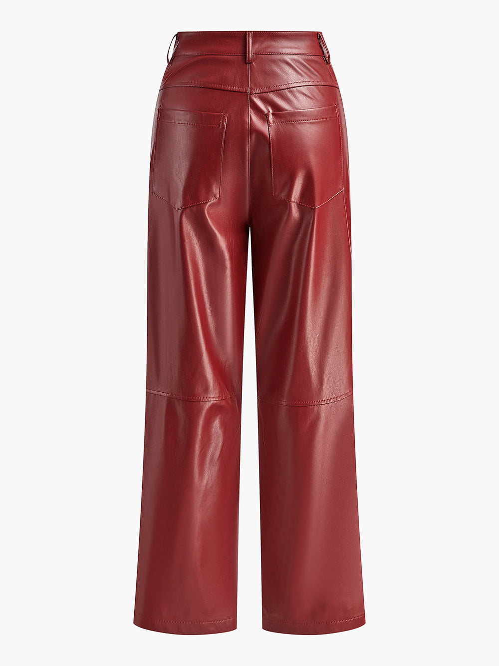 High-Waist Button PU Lederhose
