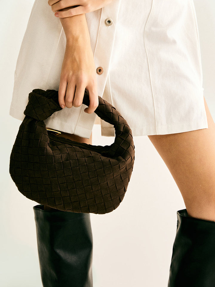 Abgerundete gewebte
knoten-tasche
