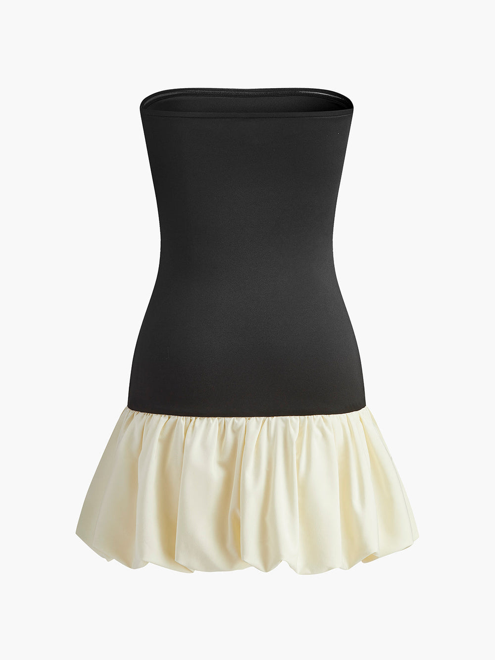 Zweifarbige Röhrenkleid mit Strickbund
