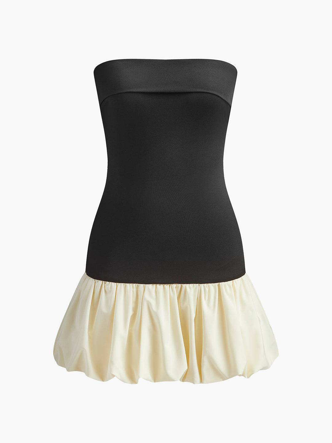 Zweifarbige Röhrenkleid mit Strickbund