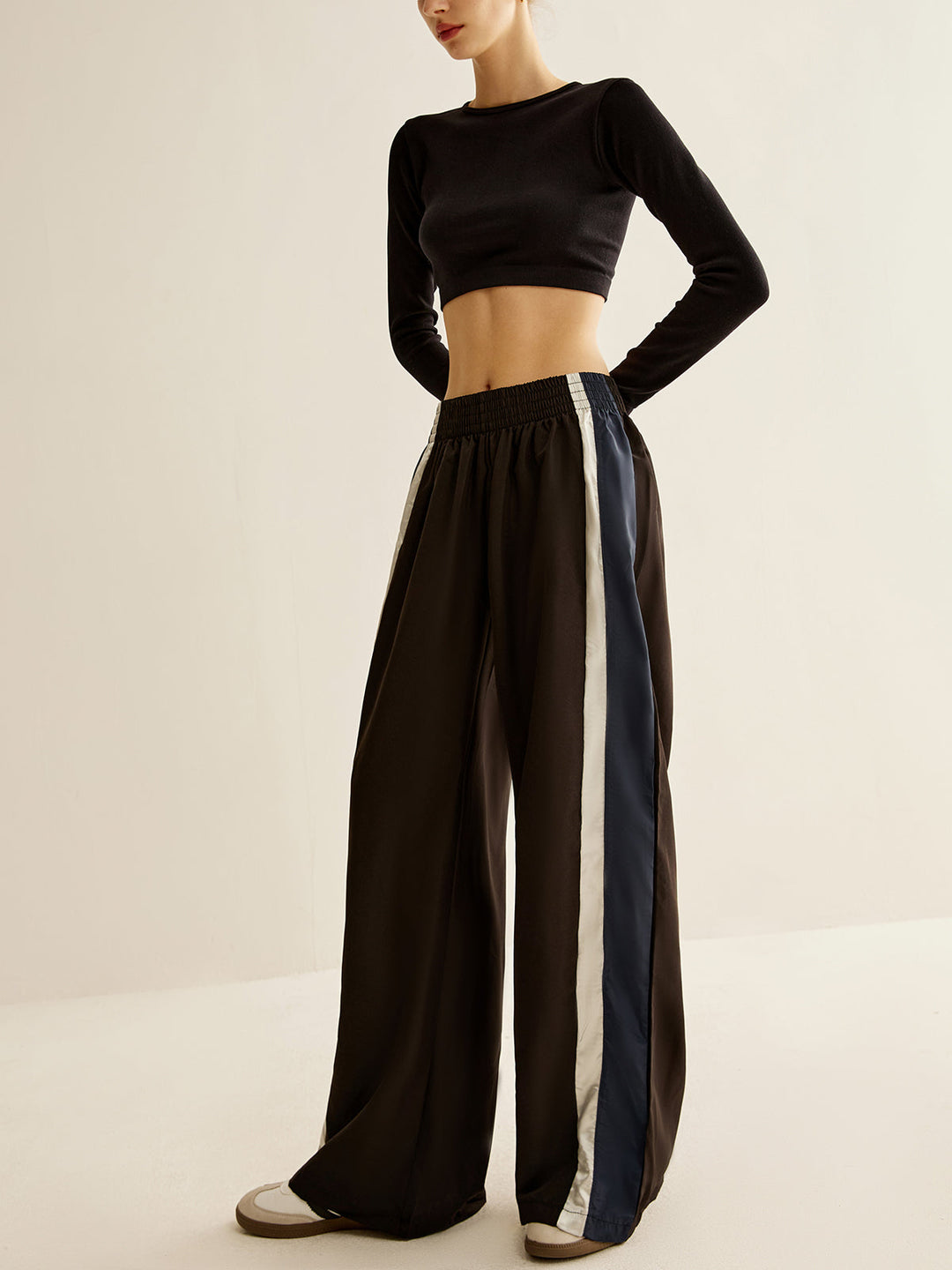 Kontrast-Seitenstreifen Athleisure-Hose