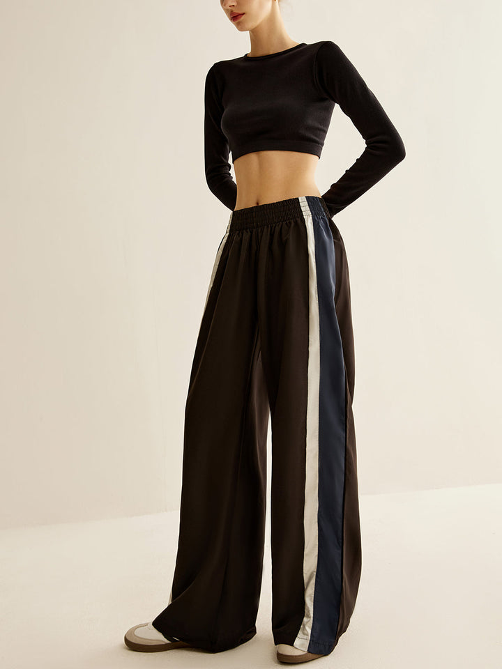 Kontrast-Seitenstreifen Athleisure-Hose