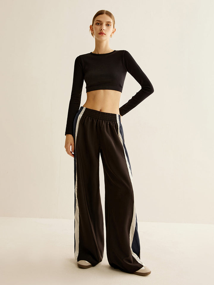 Kontrast-Seitenstreifen Athleisure-Hose