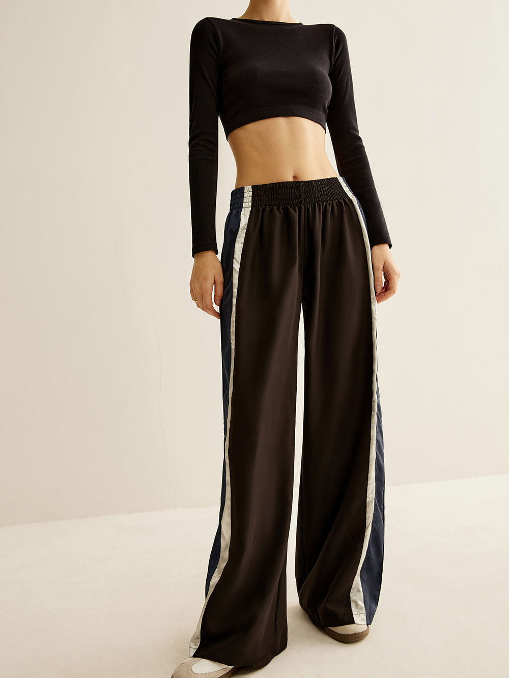 Kontrast-Seitenstreifen Athleisure-Hose