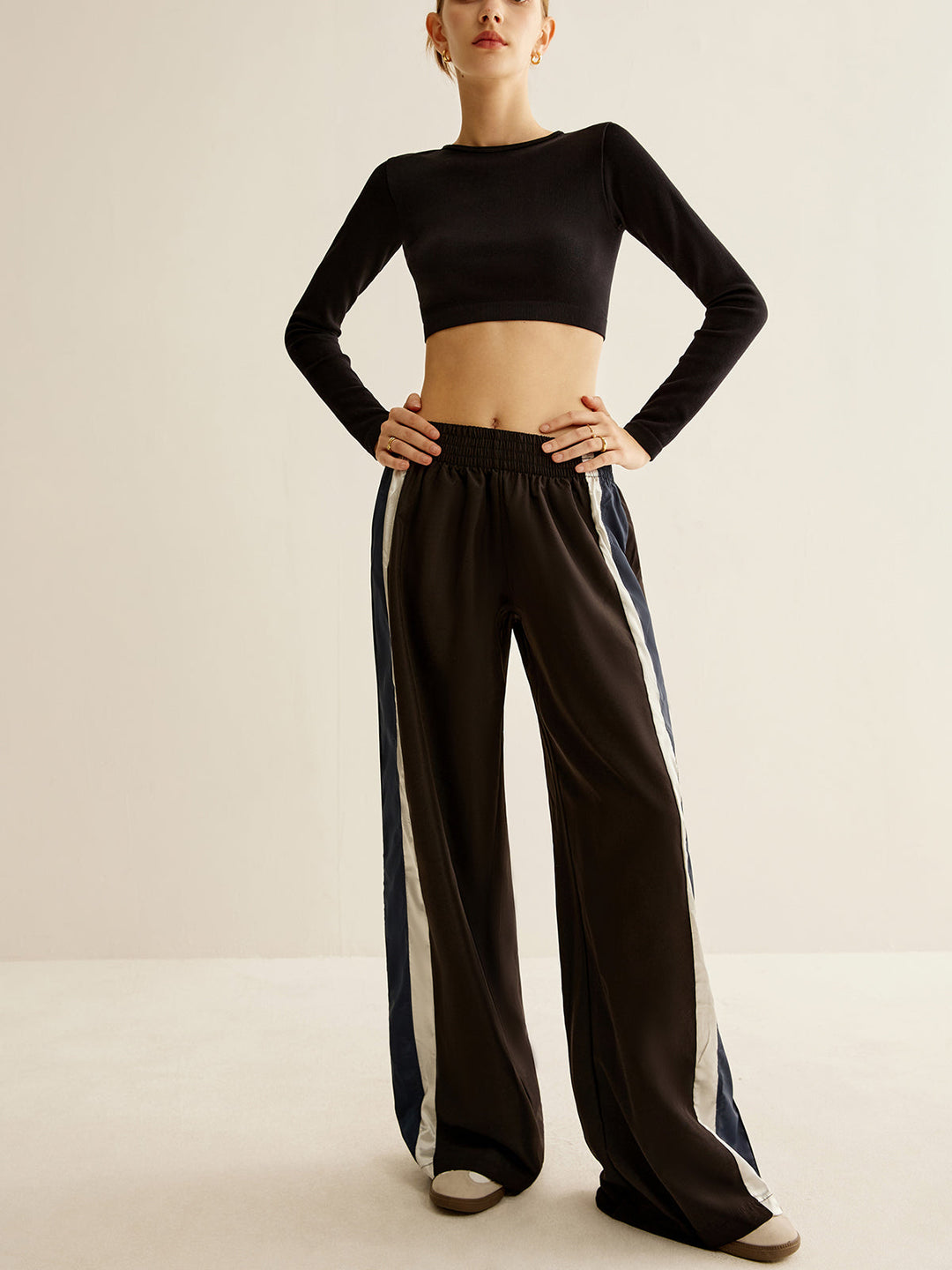Kontrast-Seitenstreifen Athleisure-Hose
