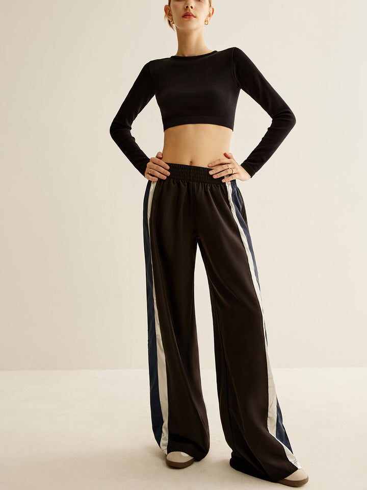 Kontrast-Seitenstreifen Athleisure-Hose