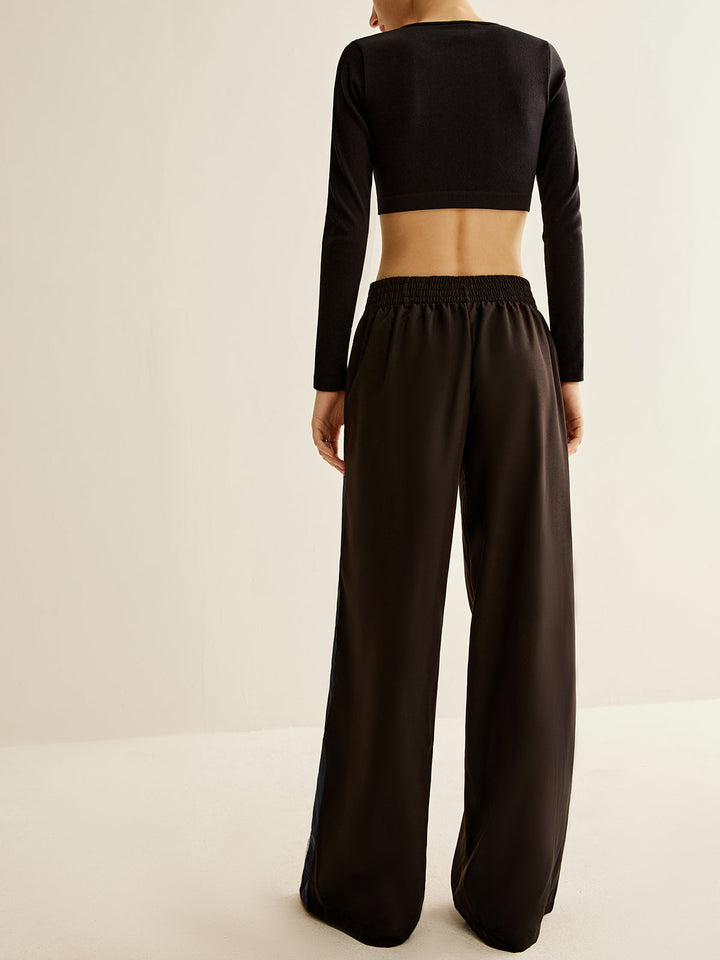 Kontrast-Seitenstreifen Athleisure-Hose